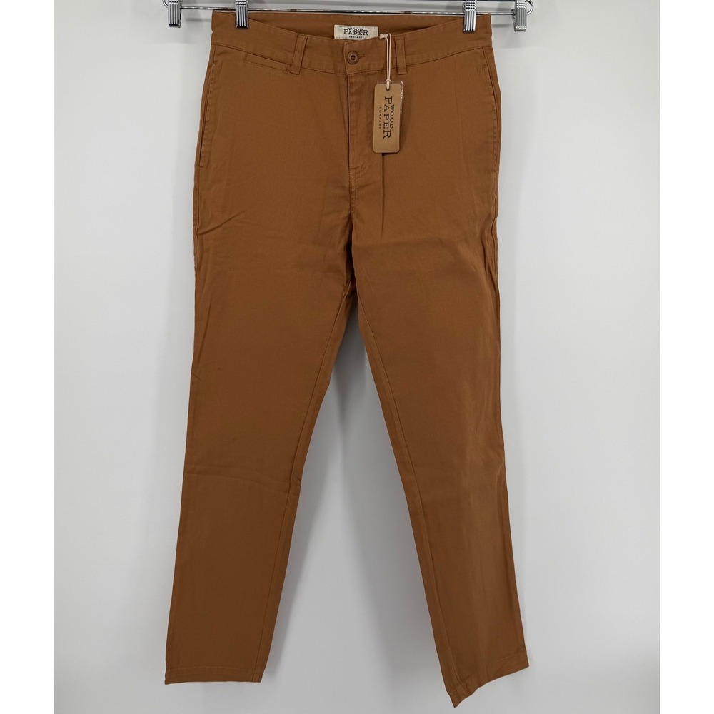 Wood Paper Company Men's Chino Pants Brown Straight Fit Size 32x32 new